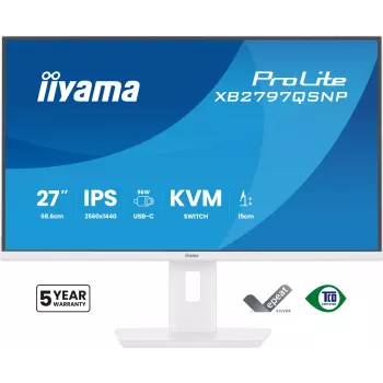 iiyama ProLite XB2797QSNP-W1 27 colių IPS LCD kompiuterinis monitorius 68,6 cm (27 coliai) 2560 x 1440 pikselių Quad HD Baltas