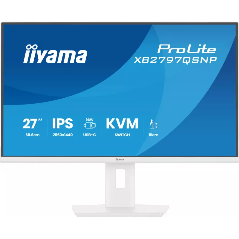 iiyama ProLite XB2797QSNP-W1 27 colių IPS LCD kompiuterinis monitorius 68,6 cm (27 coliai) 2560 x 1440 pikselių Quad HD Baltas