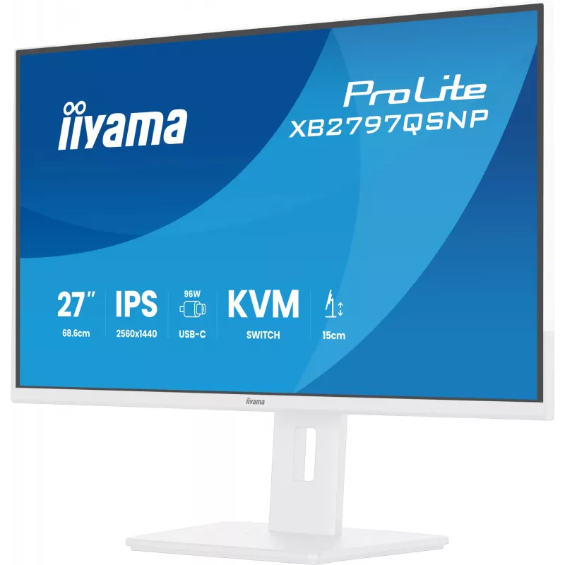 iiyama ProLite XB2797QSNP-W1 27 colių IPS LCD kompiuterinis monitorius 68,6 cm (27 coliai) 2560 x 1440 pikselių Quad HD Baltas