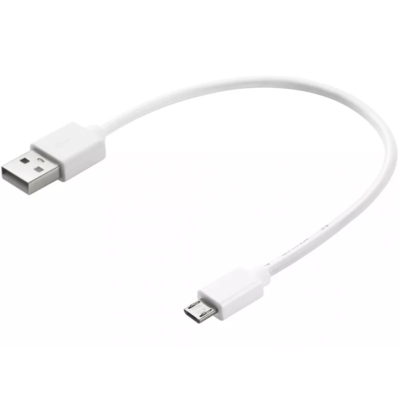Sandberg MicroUSB sinchronizavimo / įkrovimo kabelis 0,2 m, 0,2 m, USB A, Micro-USB B, USB 2.0, baltas