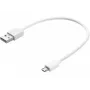 Sandberg MicroUSB sinchronizavimo / įkrovimo kabelis 0,2 m, 0,2 m, USB A, Micro-USB B, USB 2.0, baltas