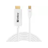 Sandberg MiniDP 1.2 > HDMI 4K 2m, 2 m, Mini DisplayPort, HDMI, vyriška, vyriška, balta
