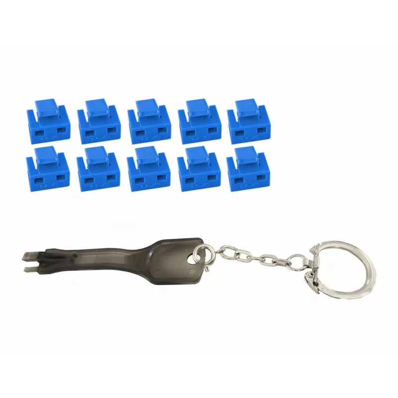 Microconnect MC-RJ45PORTBLOCK-B prievado blokatorius RJ-45 Mėlynas 10 vnt.
