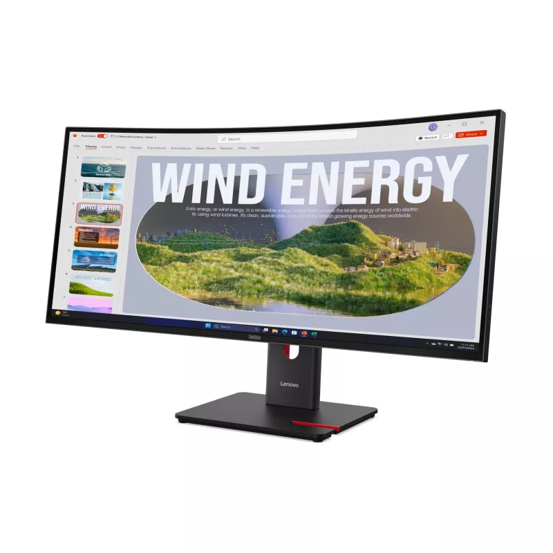 Lenovo ThinkVision T34WD-40 Monitorius, 86,4 cm (34 col.), 3440 x 1440 pikselių, Wide Quad HD, LED, 6 ms, Juodas