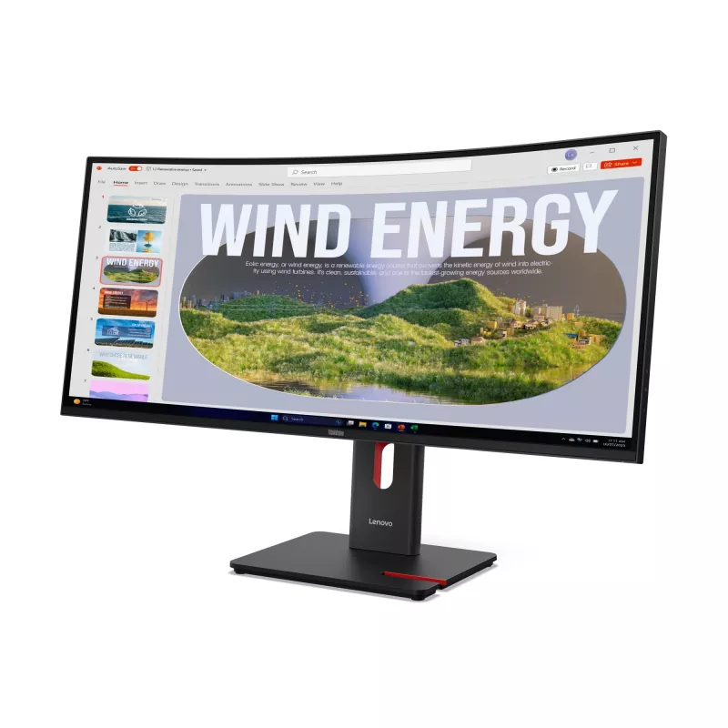 Lenovo ThinkVision T34WD-40 Monitorius, 86,4 cm (34 col.), 3440 x 1440 pikselių, Wide Quad HD, LED, 6 ms, Juodas