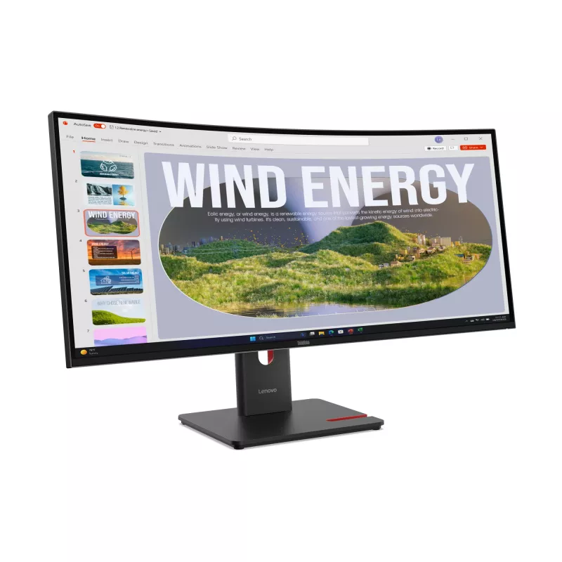 Lenovo ThinkVision T34WD-40 Monitorius, 86,4 cm (34 col.), 3440 x 1440 pikselių, Wide Quad HD, LED, 6 ms, Juodas