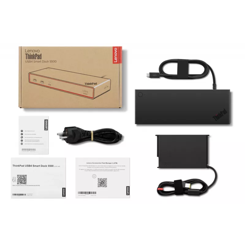 Lenovo ThinkPad USB4 Smart Dock 5500 su 135 W adapteriu, laidinis, juodas