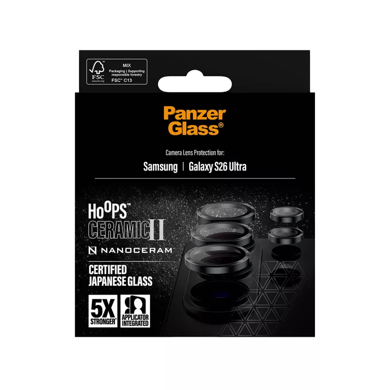PanzerGlass® Hoops® Ceramic II kameros objektyvo apsauga Samsung Galaxy S26 Ultra