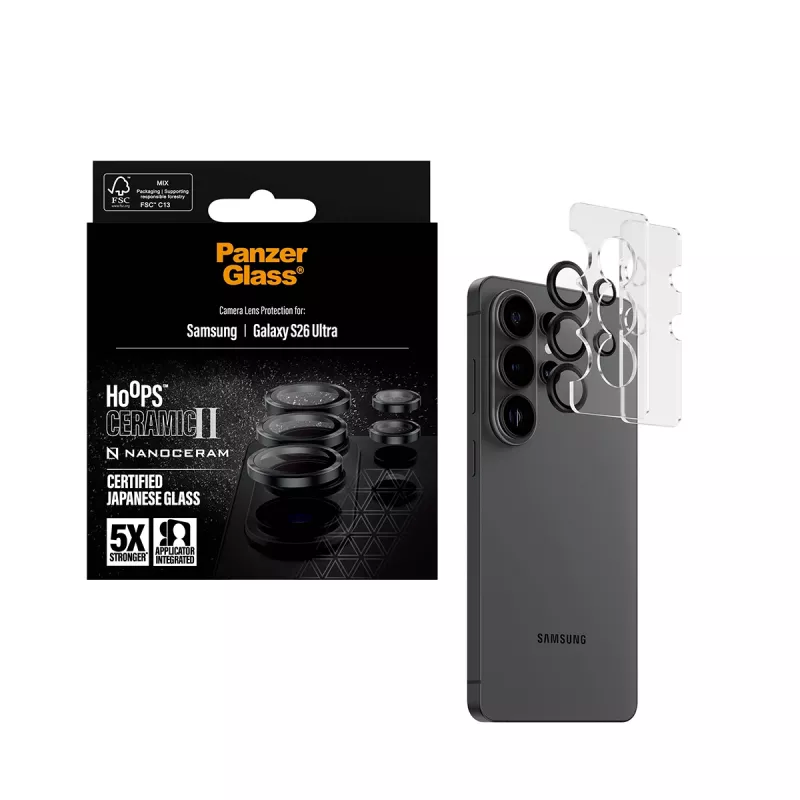 PanzerGlass® Hoops® Ceramic II kameros objektyvo apsauga Samsung Galaxy S26 Ultra