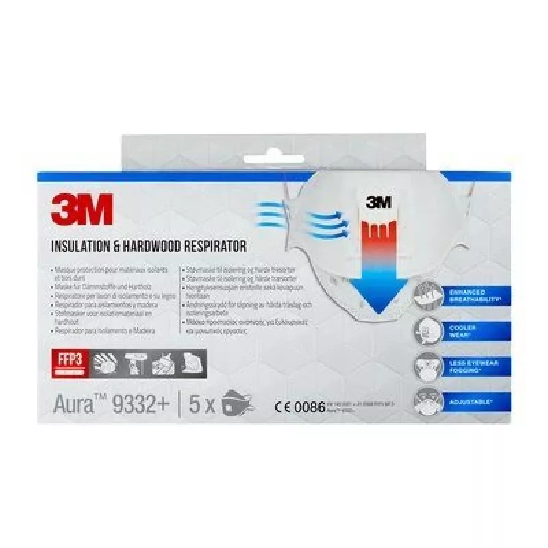 3M 9332PRO5 daugkartinis respiratorius FFP3 Pusės veido respiratorius Oro valymo respiratorius