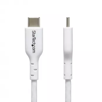 StarTech.com 1m (3,3 pėd.) baltas USB-C įkrovimo laidas 2 vnt. pakuotėje, USB-C laidas, USB 2.0 Type-C nešiojamojo kompiuterio įkrovimo laidas, 60W 3A maitinimo tiekimas, TPE apvalkalas, USB-C duomenų perdavimo laidas, kištukas/kištukas