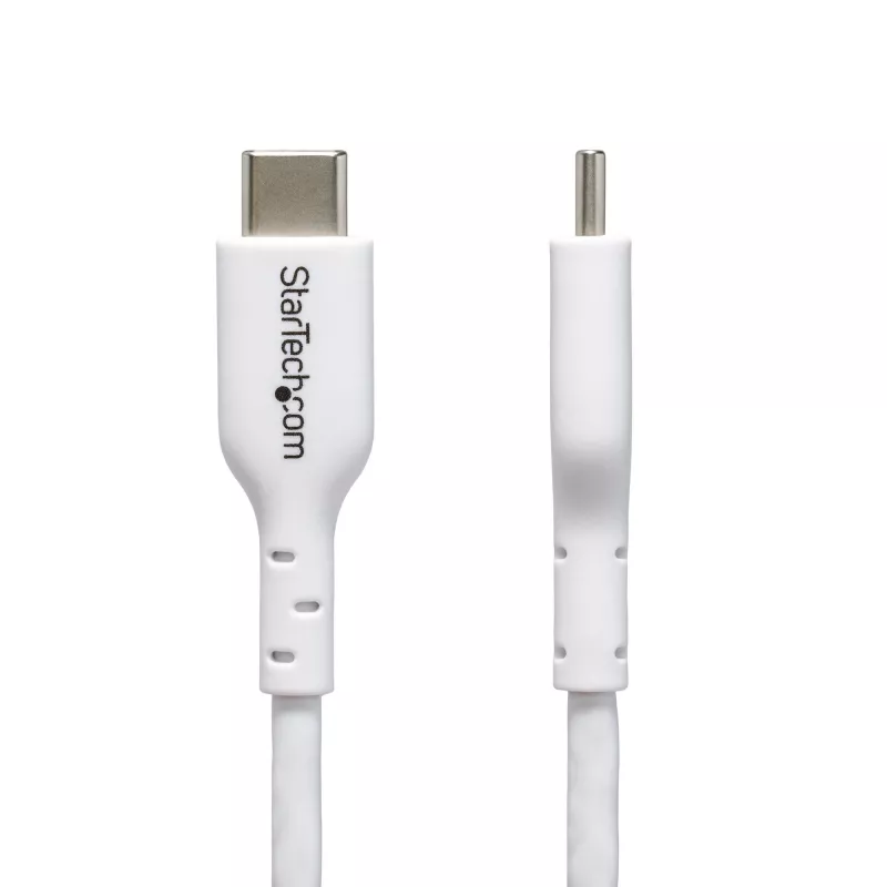 StarTech.com 1m (3,3 pėd.) baltas USB-C įkrovimo laidas 2 vnt. pakuotėje, USB-C laidas, USB 2.0 Type-C nešiojamojo kompiuterio įkrovimo laidas, 60W 3A maitinimo tiekimas, TPE apvalkalas, USB-C duomenų perdavimo laidas, kištukas/kištukas