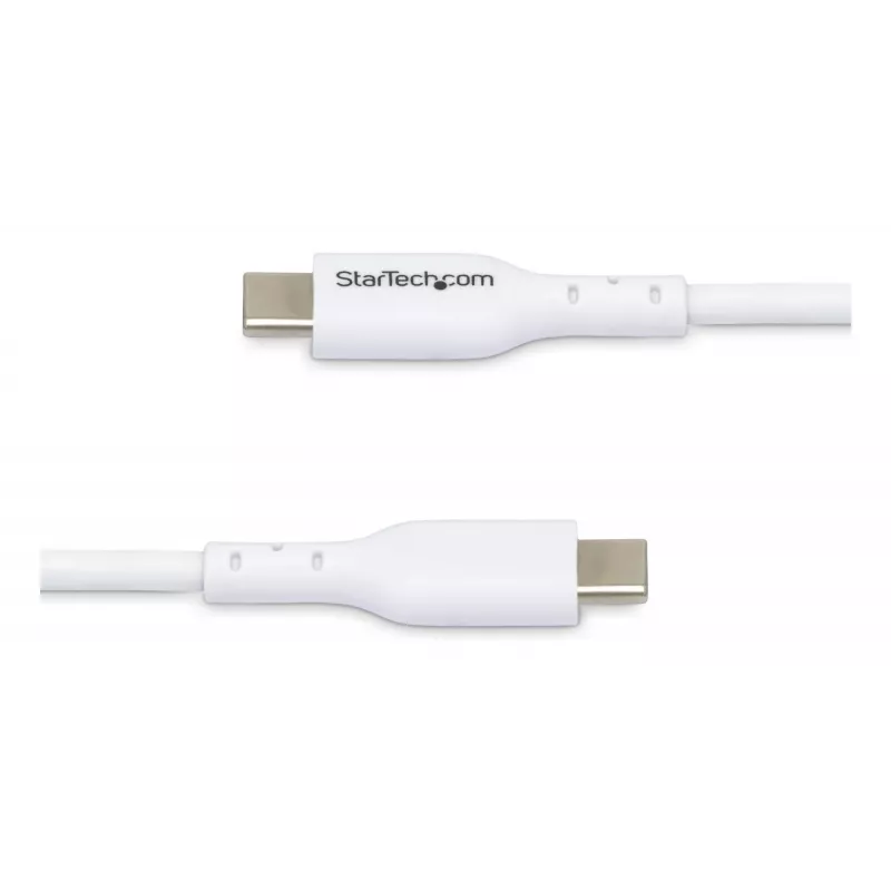 StarTech.com 1m (3,3 pėd.) baltas USB-C įkrovimo laidas 2 vnt. pakuotėje, USB-C laidas, USB 2.0 Type-C nešiojamojo kompiuterio įkrovimo laidas, 60W 3A maitinimo tiekimas, TPE apvalkalas, USB-C duomenų perdavimo laidas, kištukas/kištukas