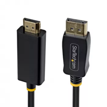 StarTech.com 2 m DisplayPort į HDMI adapterio kabelis su fiksuojančiomis jungtimis, 4K 60 Hz, HDR, vienkryptis DP į HDMI vaizdo keitiklis, DP staliniam kompiuteriui prie HDMI monitoriaus
