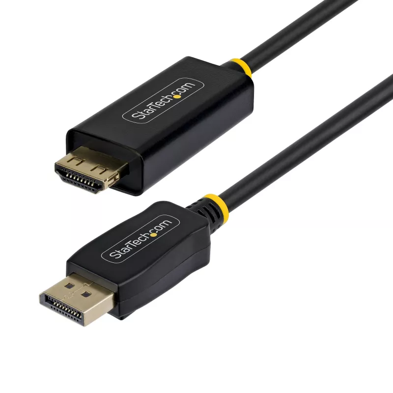 StarTech.com 2 m DisplayPort į HDMI adapterio kabelis su fiksuojančiomis jungtimis, 4K 60 Hz, HDR, vienkryptis DP į HDMI vaizdo keitiklis, DP staliniam kompiuteriui prie HDMI monitoriaus