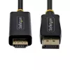 StarTech.com 2 m DisplayPort į HDMI adapterio kabelis su fiksuojančiomis jungtimis, 4K 60 Hz, HDR, vienkryptis DP į HDMI vaizdo keitiklis, DP staliniam kompiuteriui prie HDMI monitoriaus
