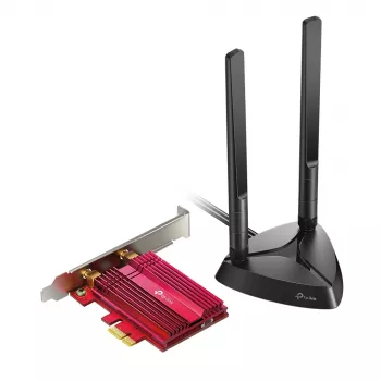 TP-Link AX3000 Wi-Fi 6 Bluetooth 5.0 PCIe adapteris, vidinis, belaidis, PCI Express, WLAN / Bluetooth, 2402 Mbit/s, juoda, raudona