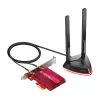 TP-Link AX3000 Wi-Fi 6 Bluetooth 5.0 PCIe adapteris, vidinis, belaidis, PCI Express, WLAN / Bluetooth, 2402 Mbit/s, juoda, raudona