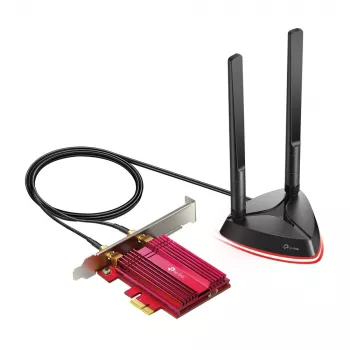 TP-Link AX3000 Wi-Fi 6 Bluetooth 5.0 PCIe adapteris, vidinis, belaidis, PCI Express, WLAN / Bluetooth, 2402 Mbit/s, juoda, raudona