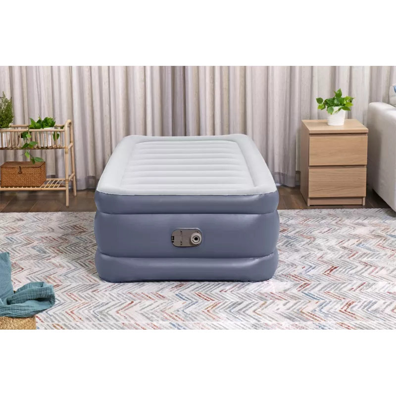 Bestway Tritech pripučiamas čiužinys Twin su įmontuotu kintamosios srovės siurbliu ir antimikrobine danga 1,91 m x 97 cm x 51 cm