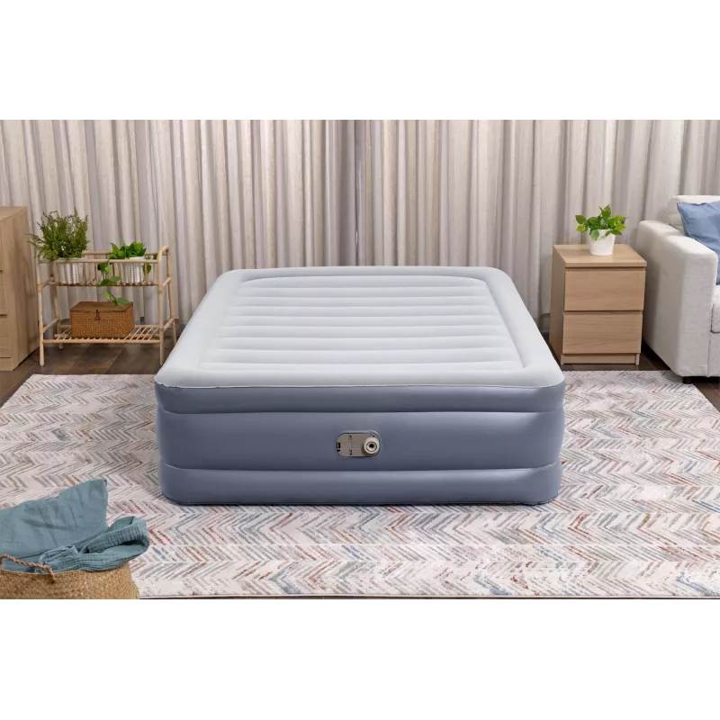 Bestway Tritech pripučiamas čiužinys Queen su įmontuotu kintamosios srovės siurbliu ir antimikrobine danga 2,03 m x 1,52 m x 51 cm