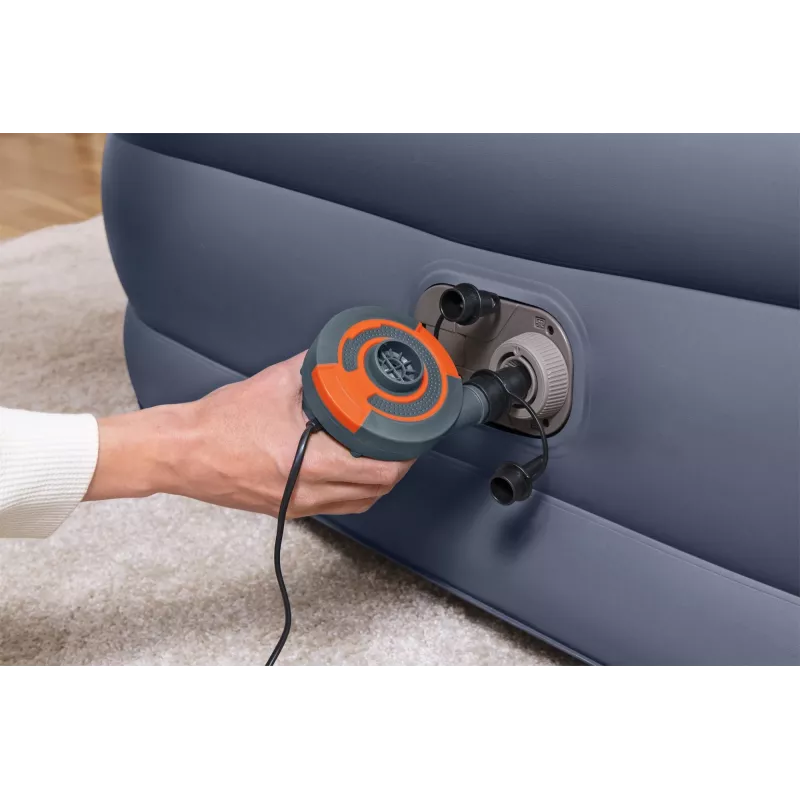 Bestway Tritech SleekFlow priekinės dalies pripučiamas čiužinys su įmontuotu kintamosios srovės siurbliu ir antimikrobine danga Queen dydžio 2,26 m x 1,52 m x 84 cm