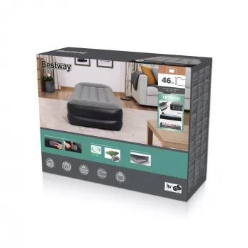Bestway Tritech pripučiamas čiužinys Twin su įmontuotu kintamosios srovės siurbliu ir antimikrobine danga 1,91 m x 97 cm x 46 cm