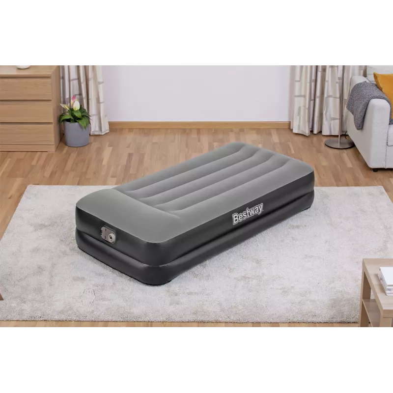 Bestway Tritech pripučiamas čiužinys Twin su įmontuotu kintamosios srovės siurbliu ir antimikrobine danga 1,91 m x 97 cm x 46 cm