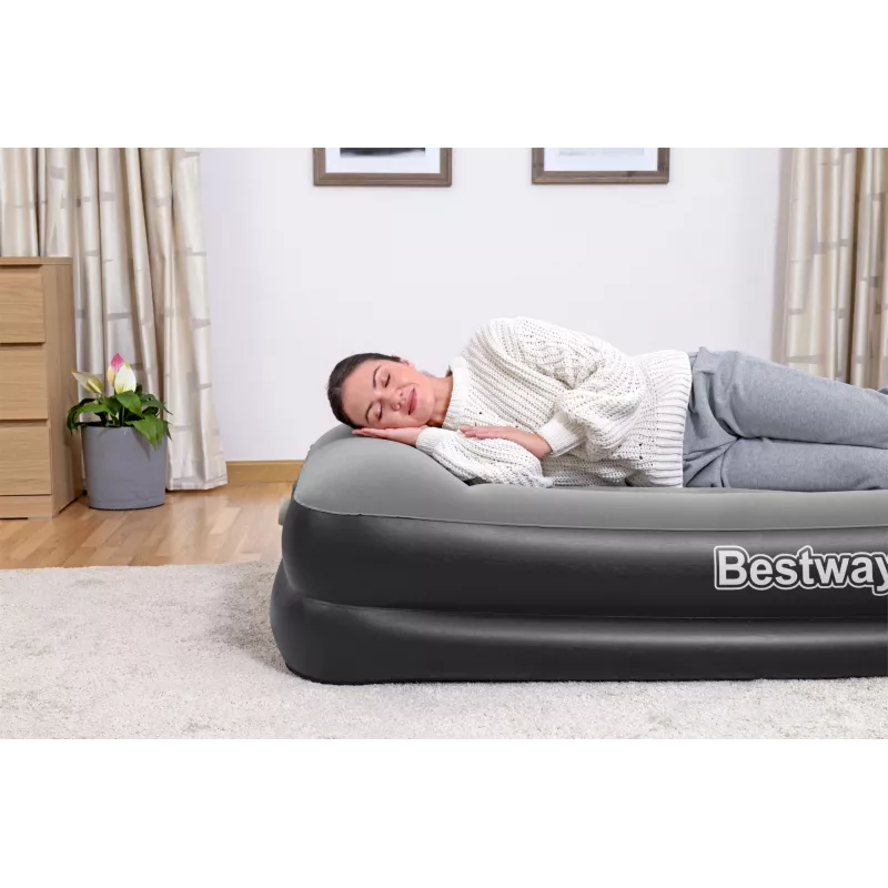 Bestway Tritech pripučiamas čiužinys Twin su įmontuotu kintamosios srovės siurbliu ir antimikrobine danga 1,91 m x 97 cm x 46 cm