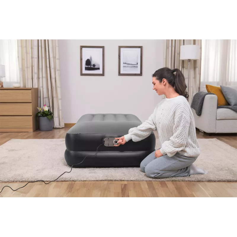 Bestway Tritech pripučiamas čiužinys Twin su įmontuotu kintamosios srovės siurbliu ir antimikrobine danga 1,91 m x 97 cm x 46 cm