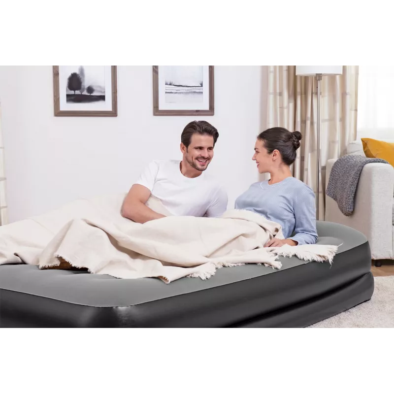“Bestway” Tritech pripučiamas čiužinys “Queen” su įmontuotu kintamosios srovės siurbliu ir antimikrobine danga 2,03 m x 1,52 m x 46 cm