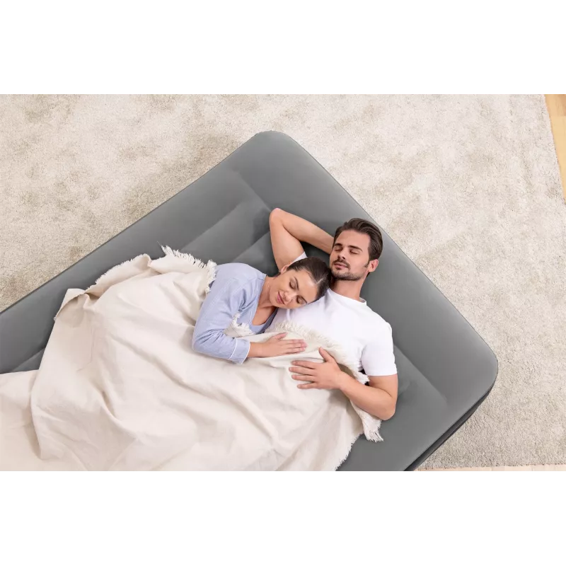 “Bestway” Tritech pripučiamas čiužinys “Queen” su įmontuotu kintamosios srovės siurbliu ir antimikrobine danga 2,03 m x 1,52 m x 46 cm