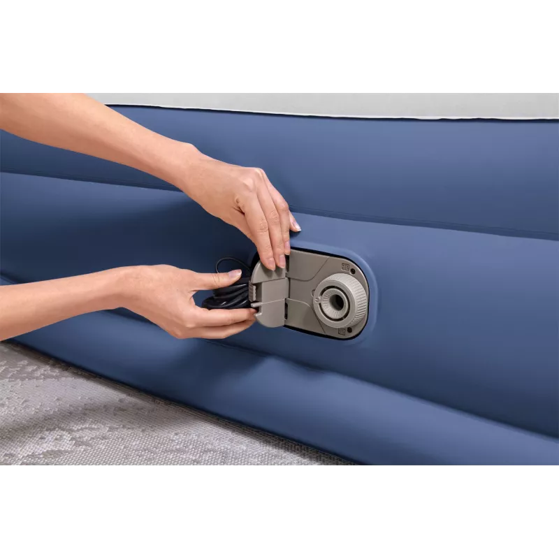 Bestway Tritech pripučiamas čiužinys Queen su įmontuotu kintamosios srovės siurbliu ir antimikrobine danga 2,03 m x 1,52 m x 46 cm
