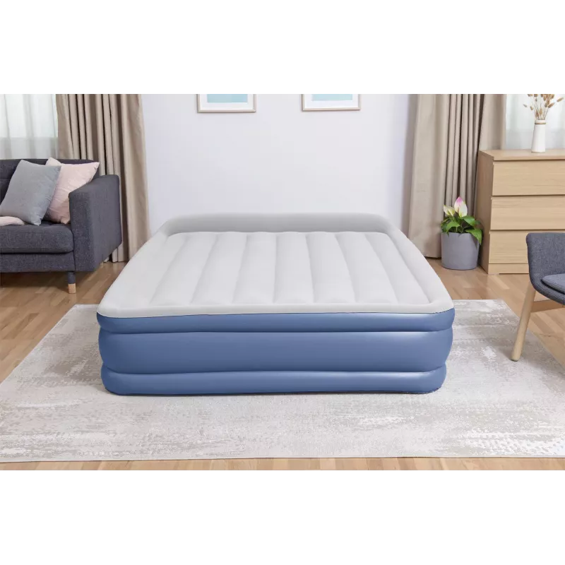 Bestway Tritech pripučiamas čiužinys Queen su įmontuotu kintamosios srovės siurbliu ir antimikrobine danga 2,03 m x 1,52 m x 46 cm