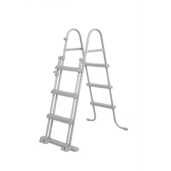 Bestway Flip & Lock antžeminio baseino kopėčios 1,07 m, kopėčios, pilkos, metalinės, 150 kg, 3 pakopos, 107 cm