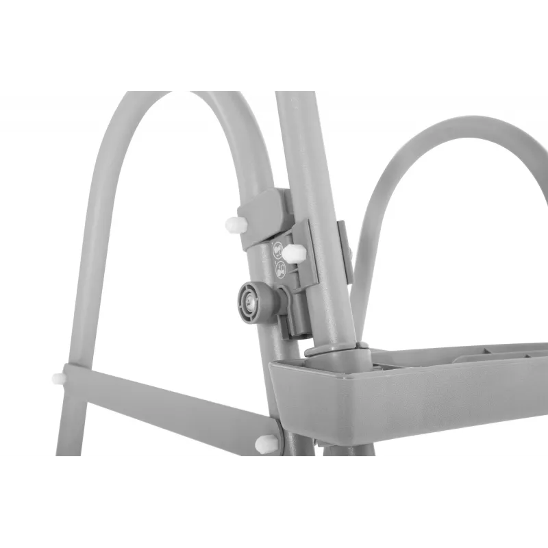 Bestway Flip & Lock antžeminio baseino kopėčios 1,07 m, kopėčios, pilkos, metalinės, 150 kg, 3 pakopos, 107 cm
