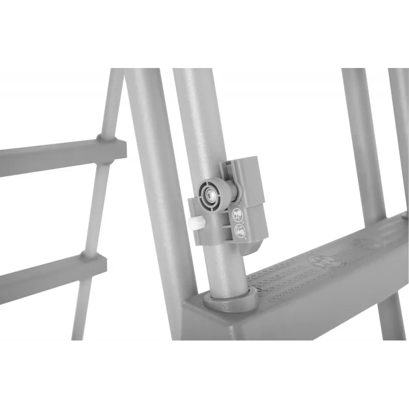 Bestway Flip & Lock antžeminio baseino kopėčios 1,07 m, kopėčios, pilkos, metalinės, 150 kg, 3 pakopos, 107 cm