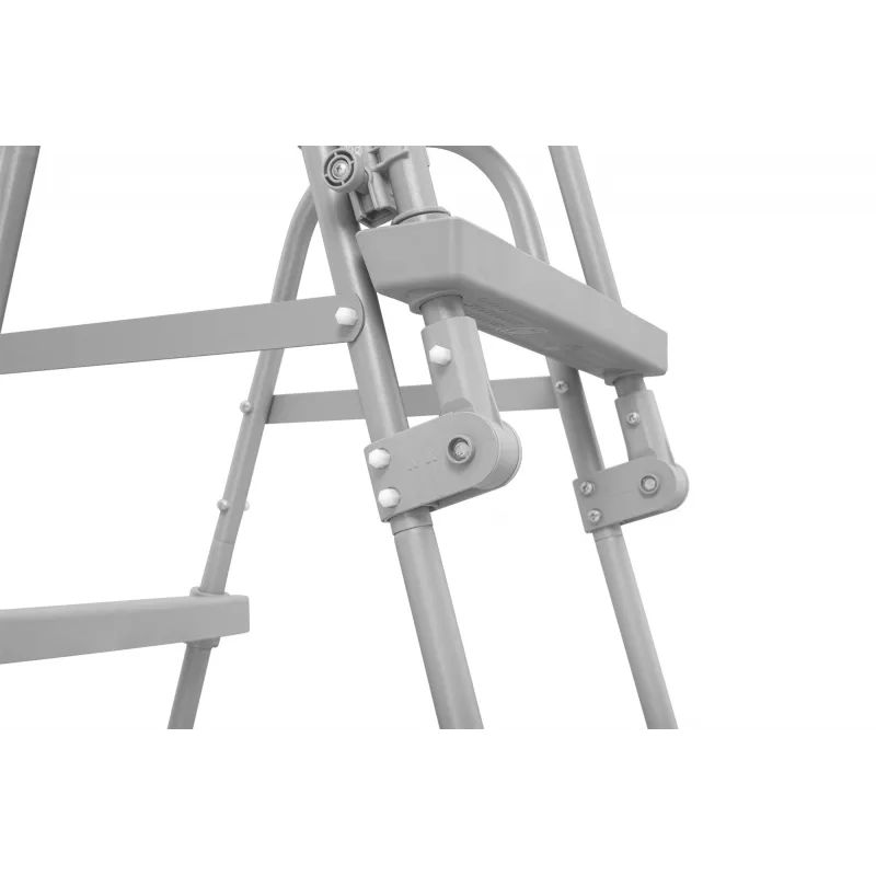 Bestway Flip & Lock antžeminio baseino kopėčios 1,07 m, kopėčios, pilkos, metalinės, 150 kg, 3 pakopos, 107 cm