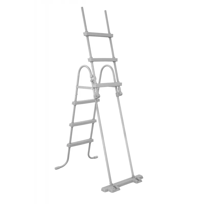 Bestway Flip & Lock antžeminio baseino kopėčios 1,07 m, kopėčios, pilkos, metalinės, 150 kg, 3 pakopos, 107 cm