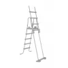 Bestway Flip & Lock antžeminio baseino kopėčios 1,32 m, kopėčios, pilkos, metalas, plastikas, 150 kg, 4 pakopos, EN16582