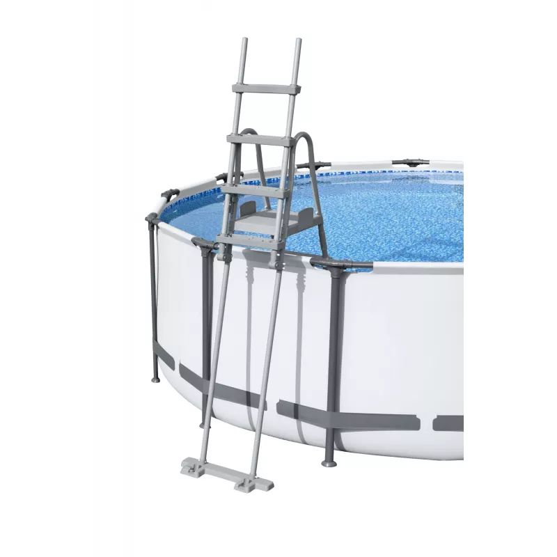 Bestway Flip & Lock antžeminio baseino kopėčios 1,32 m, kopėčios, pilkos, metalas, plastikas, 150 kg, 4 pakopos, EN16582