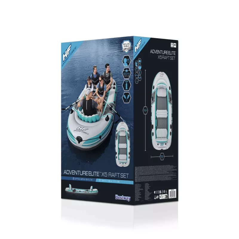 Bestway Hydro-Force Adventure Elite X5 pripučiamas plaustų rinkinys 3,64 m