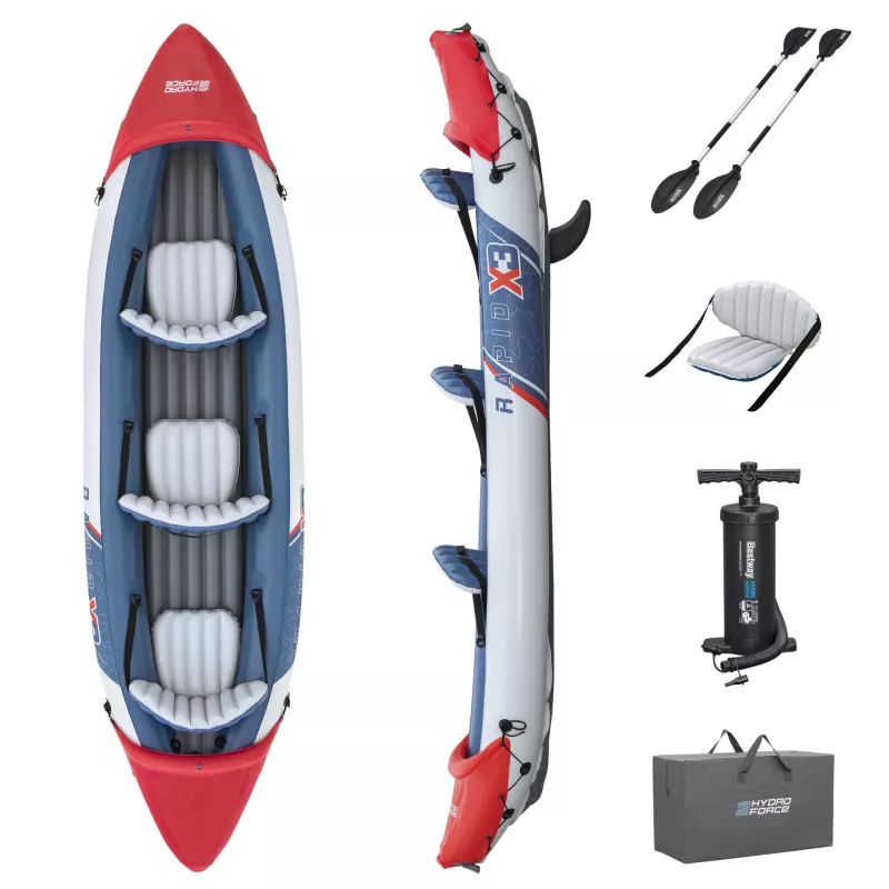 Bestway Hydro Force Rapid X3 pripučiamas 3 asmenų baidarių rinkinys 3,81 m