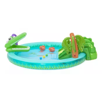 Bestway Crocodile Cove pripučiamas vandens žaidimų centras vaikams ir baseinas 2,24 m x 1,81 m x 72 cm