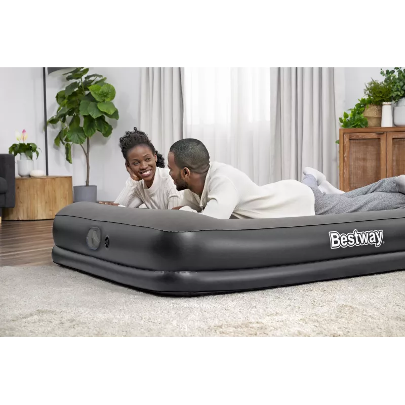 Bestway Tritech karalienės dydžio pripučiamas čiužinys su įmontuotu USB siurbliu 2,03 m x 1,52 m x 36 cm