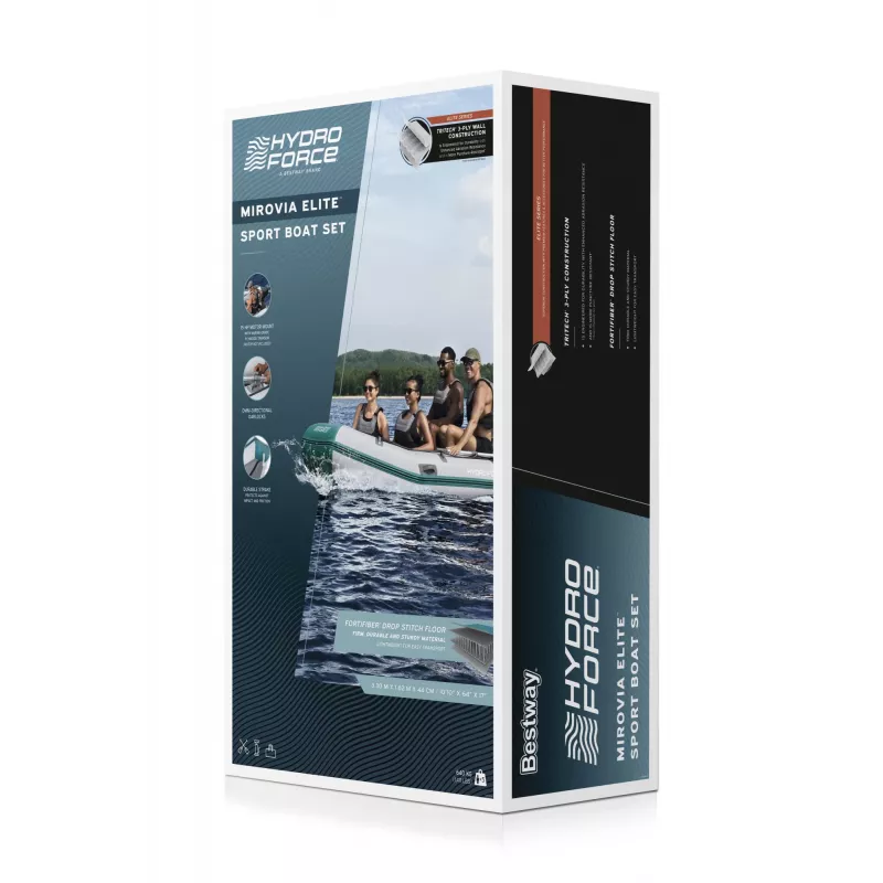 Bestway Hydro Force Mirovia Elite 5 asmenų pripučiama sportinė valtis su priedais 3,30 m