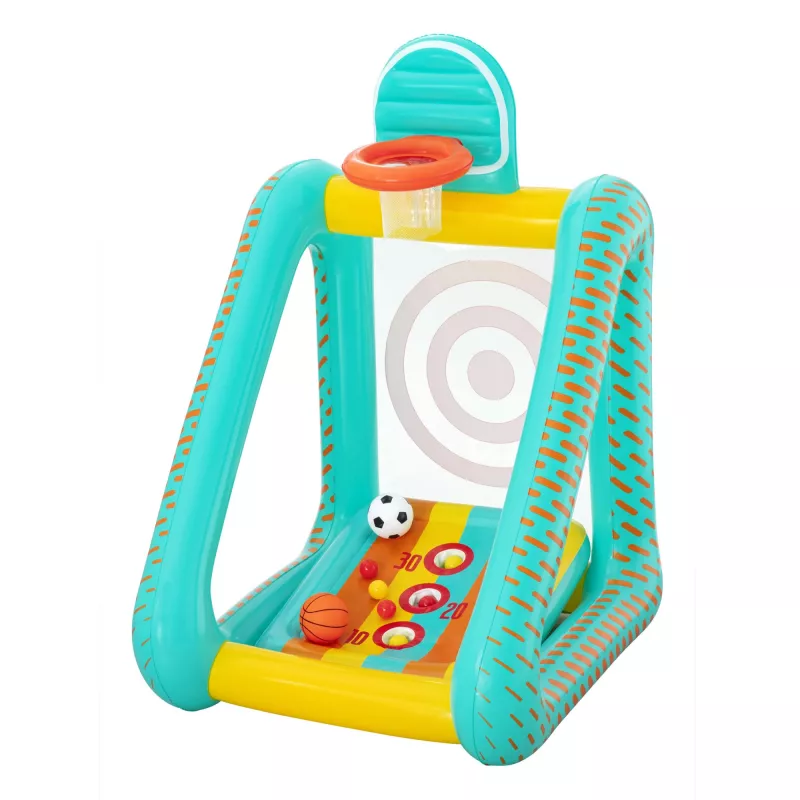 Bestway Perfect Aim 3-in-1 pripučiamas kiemo žaidimas, pripučiamas žaidimų centras, 5 m., polivinilchloridas (PVC), įvairiaspalvis