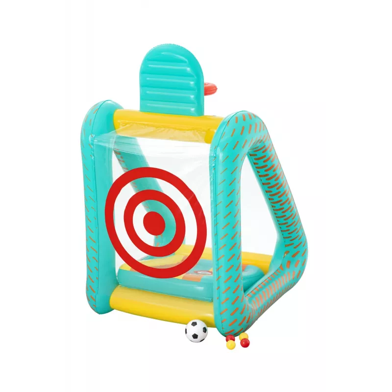 Bestway Perfect Aim 3-in-1 pripučiamas kiemo žaidimas, pripučiamas žaidimų centras, 5 m., polivinilchloridas (PVC), įvairiaspalvis