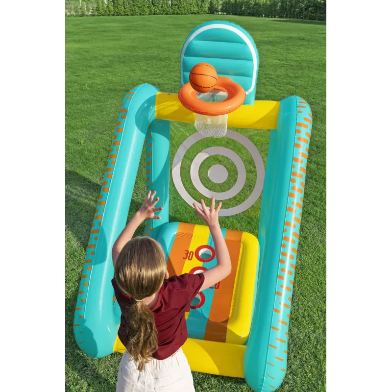 Bestway Perfect Aim 3-in-1 pripučiamas kiemo žaidimas, pripučiamas žaidimų centras, 5 m., polivinilchloridas (PVC), įvairiaspalvis