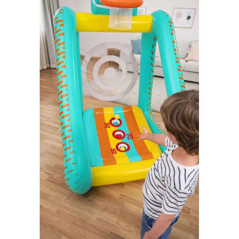 Bestway Perfect Aim 3-in-1 pripučiamas kiemo žaidimas, pripučiamas žaidimų centras, 5 m., polivinilchloridas (PVC), įvairiaspalvis